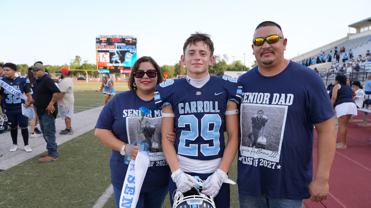 Carroll's Ignacio Arellano celebrating Parent's Night