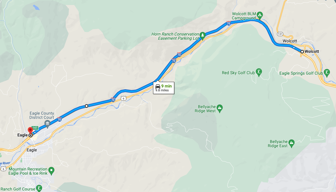 I-70 between Eagle and Wolcott