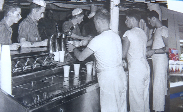 Sailors serving on the USS Wisconsin in WWII