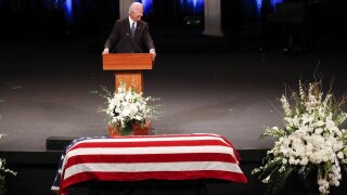 Joe Biden speaks at John McCain's memorial service.