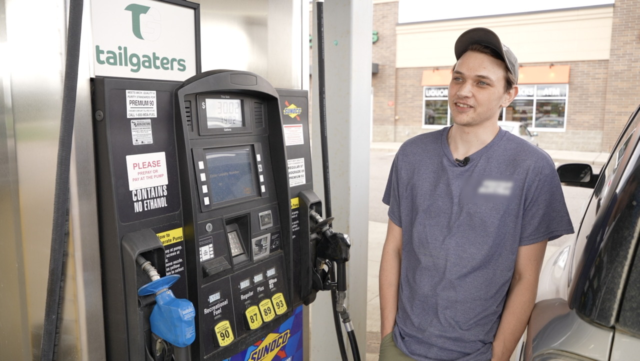 Eric Cain talking about Michigan's latest gas prices