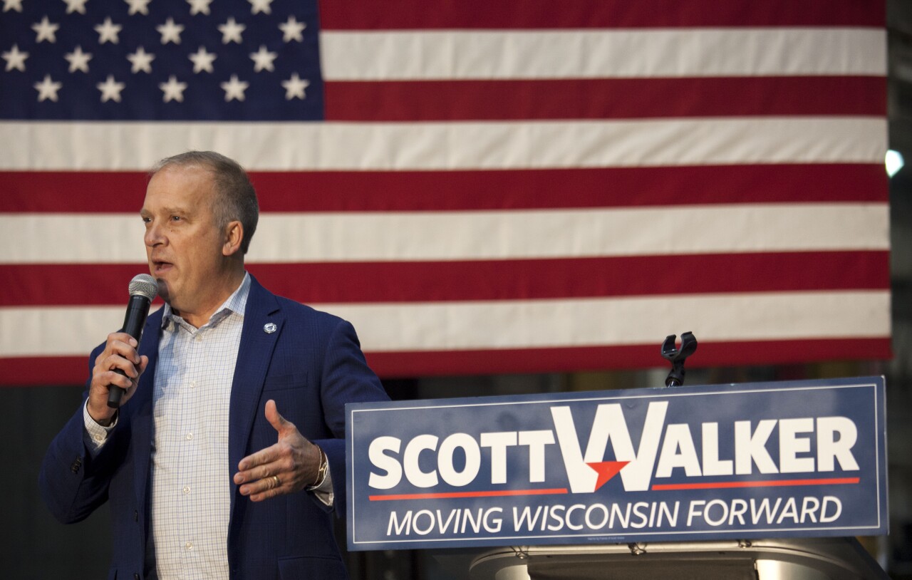 Gubernatorial Candidate Scott Walker Hots GOTV Rally On Eve Of Midterm Election