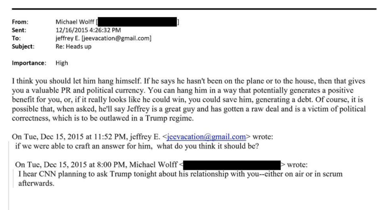 Email involving Jeffrey Epstein