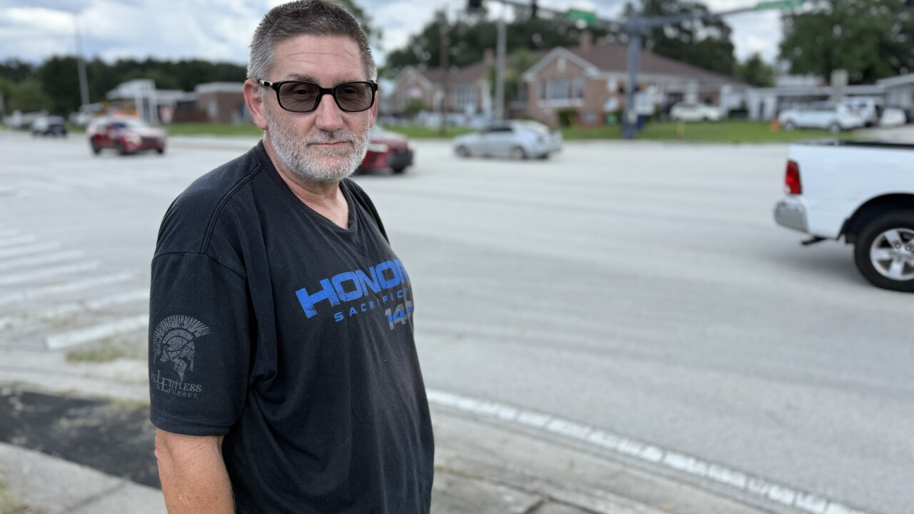 Parent outside Griffin Elementary School in Lakeland