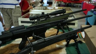 Guns on display at a gun show