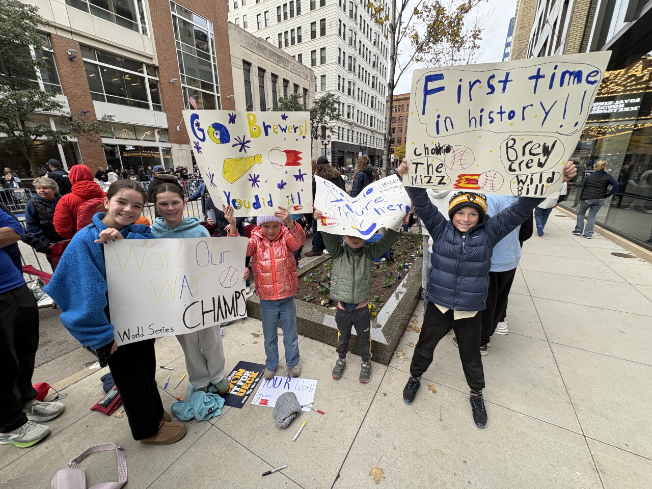 ‘We love our Brewers’: Fans pack Milwaukee for championship celebration