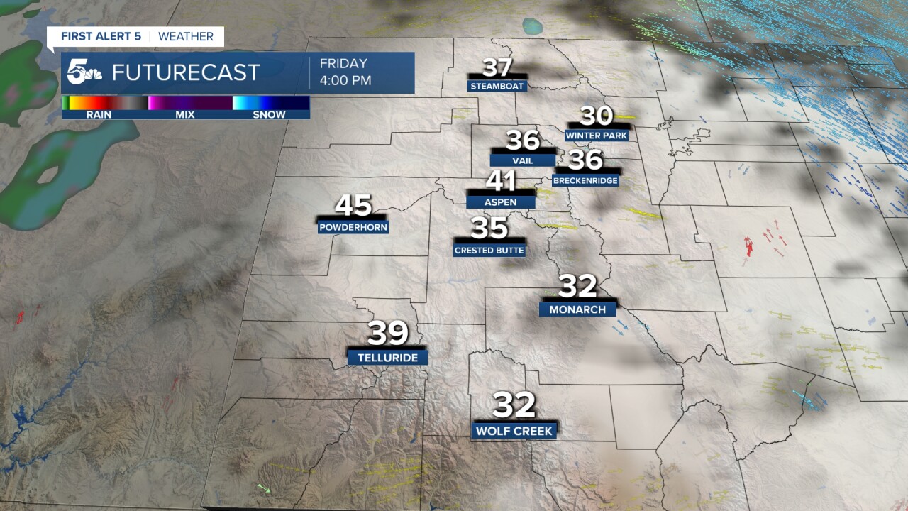 A few light snow showers early Friday, otherwise, expect mainly cloudy skies.