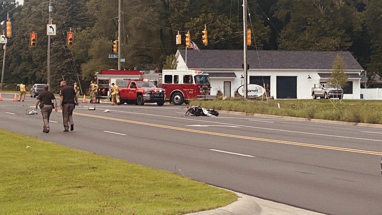 Motorcycle crash in Algoma Township