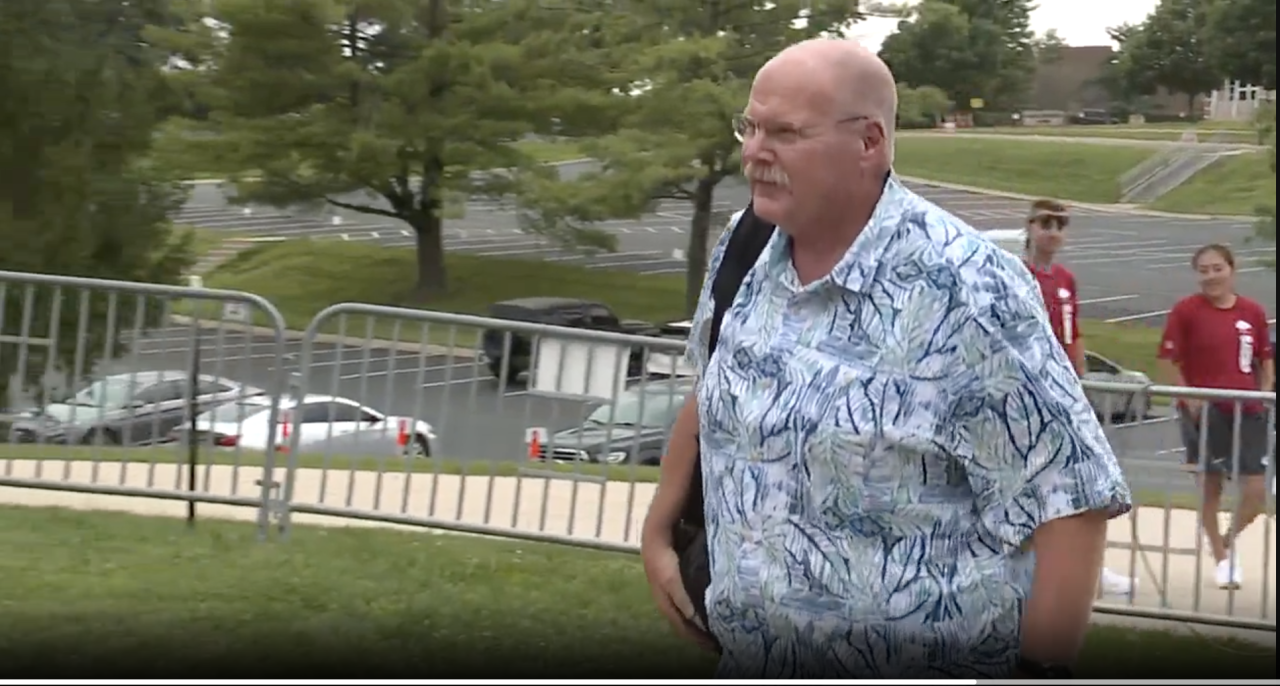 Andy Reid arrives at chiefs training camp