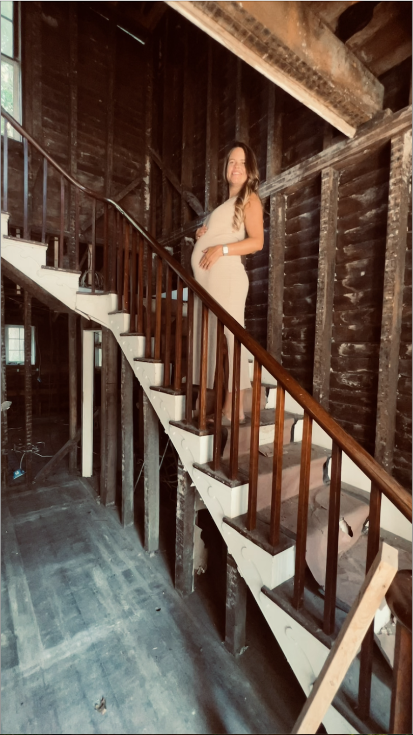 Karen Gerhardt on broken staircase