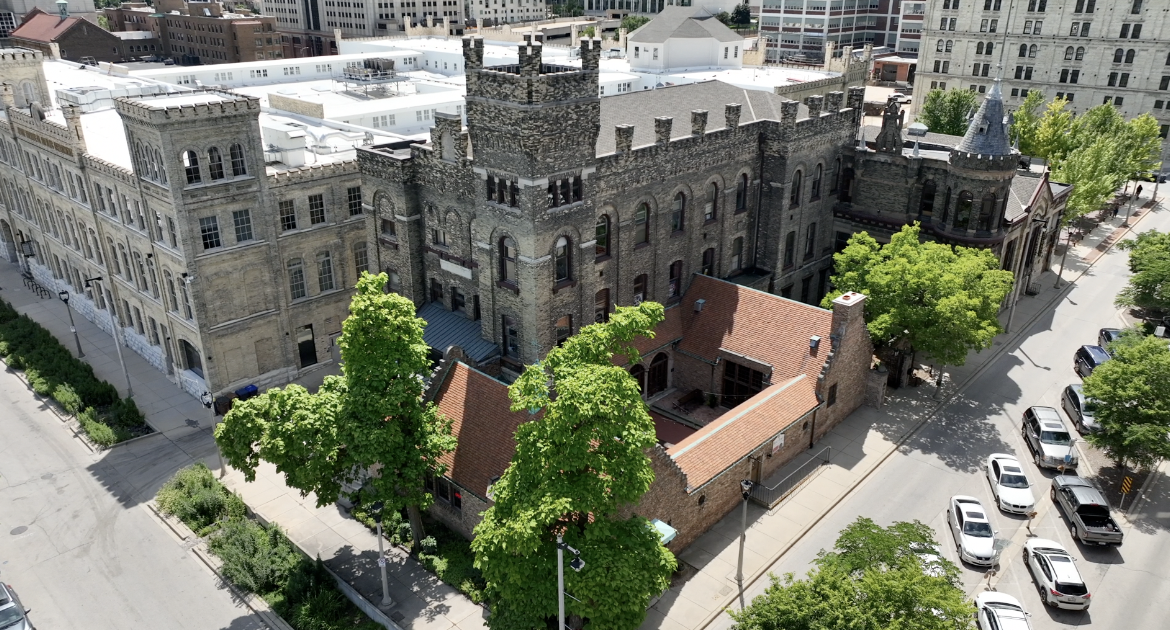 Drone view of the Historic Pabst Brewery