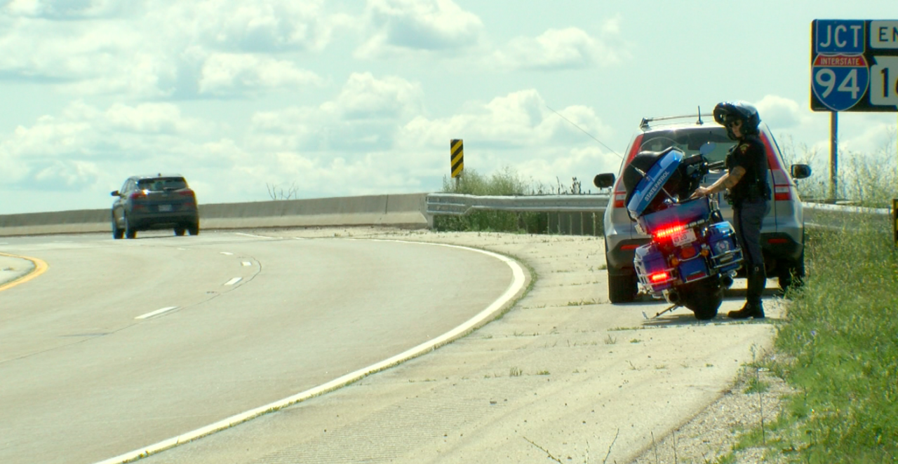 Wisconsin State patrol pulls over driver for traffic stop