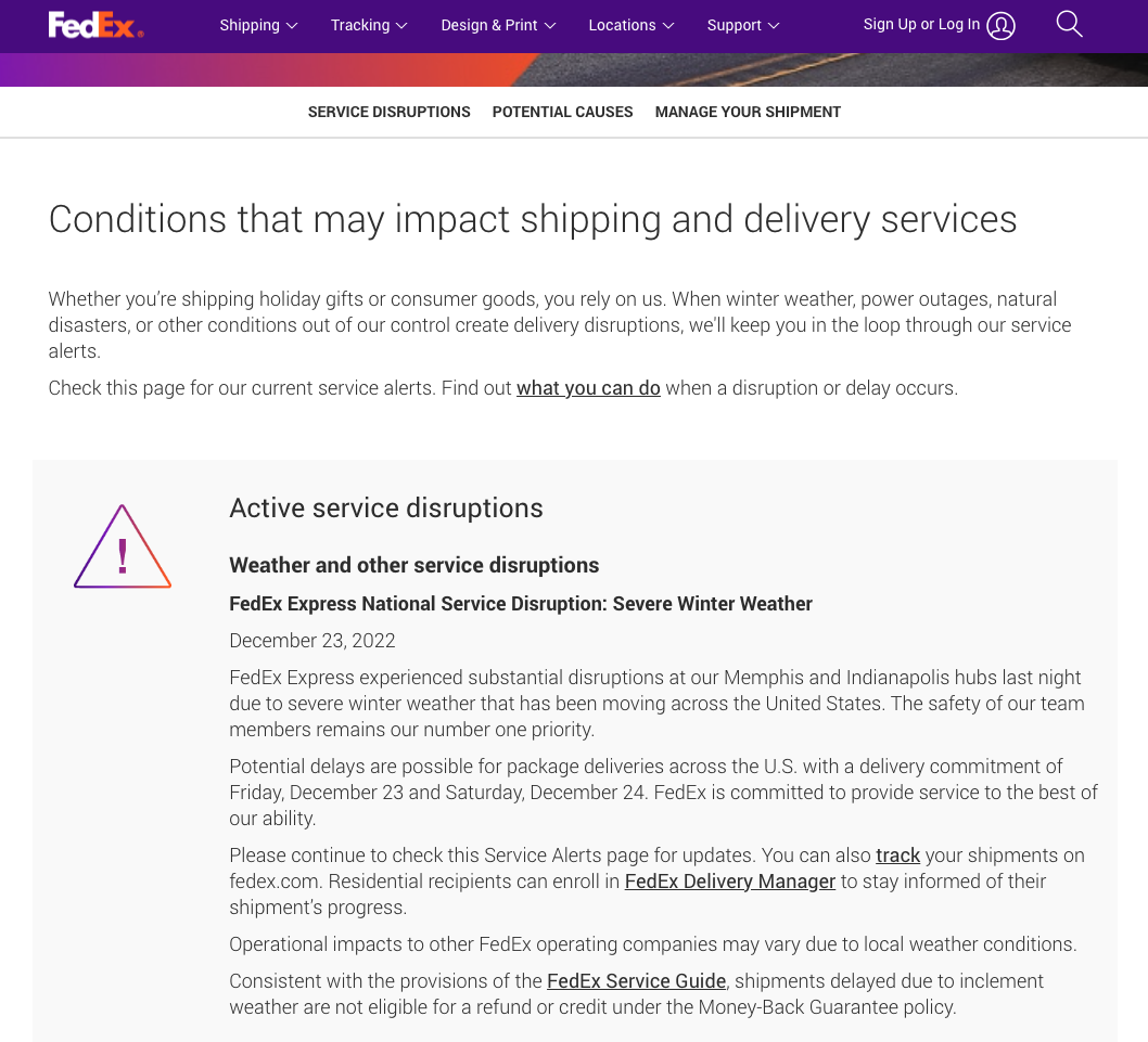 USPS, UPS and FedEx announce service disruptions as winter weather ...