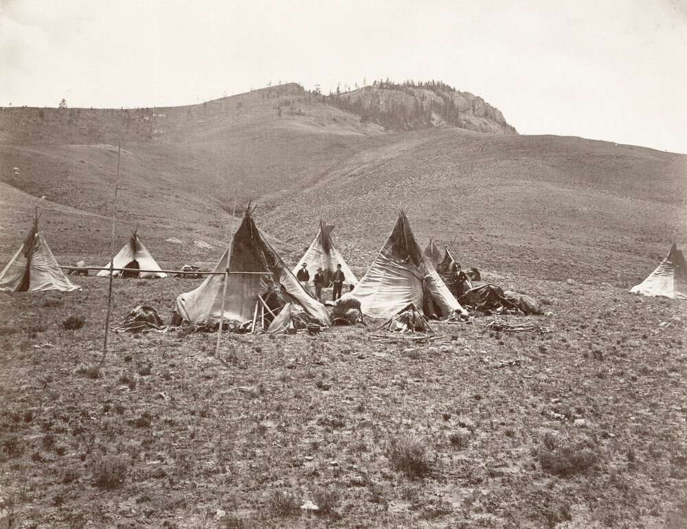 American Indians pictured by Mount Helena