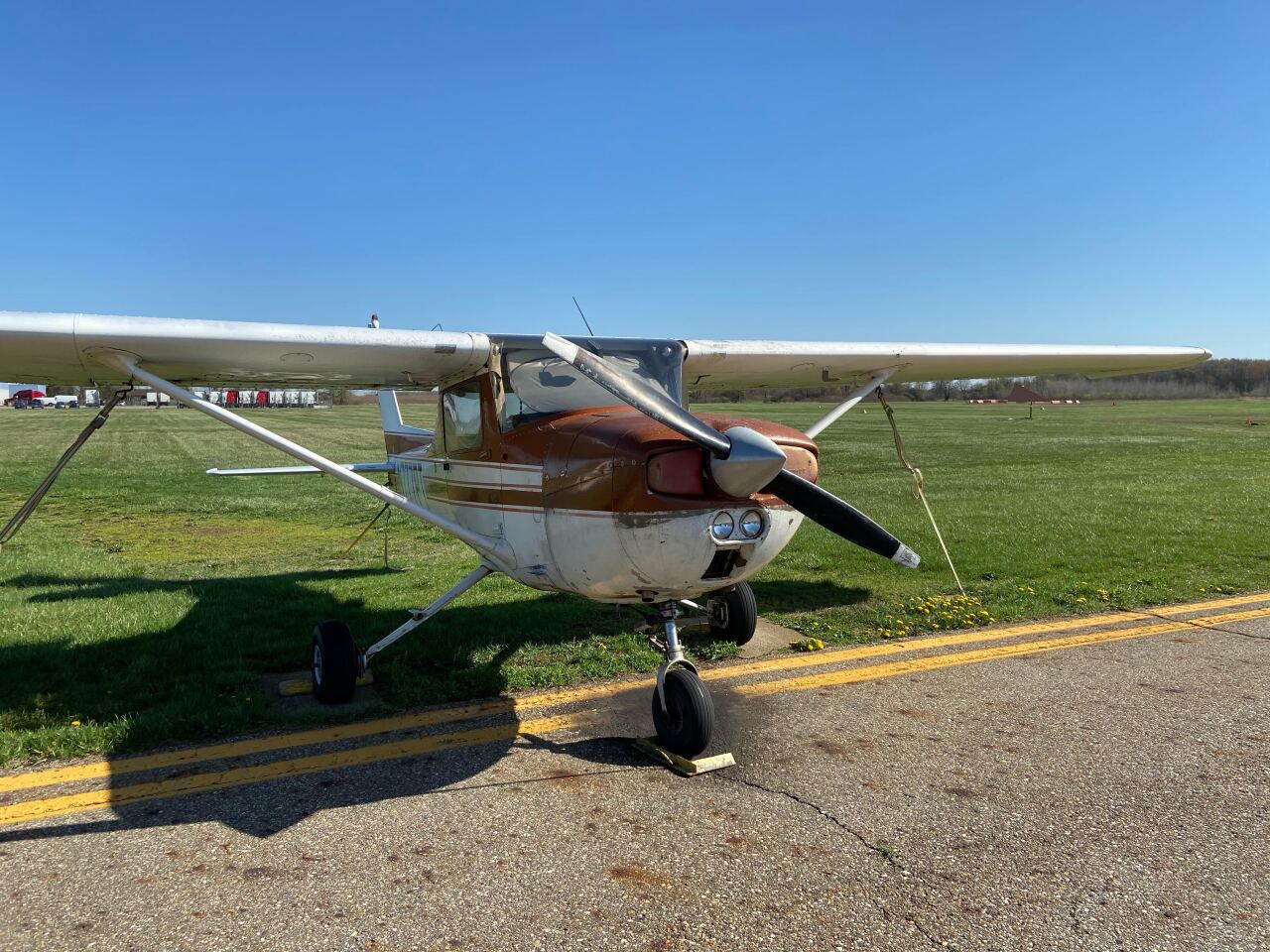 Here is a plane at the Abrams Municipal Airport in Grand Ledge