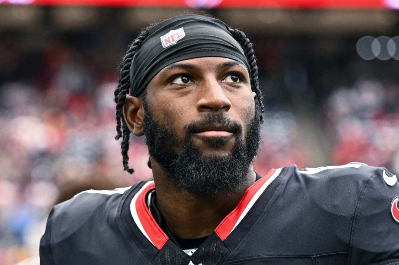 Houston Texans cornerback Kris Boyd, currently a player with the New York Jets, looks on prior to an NFL football game against the Tennessee Titans, Nov. 24, 2024, in Houston, Texas.