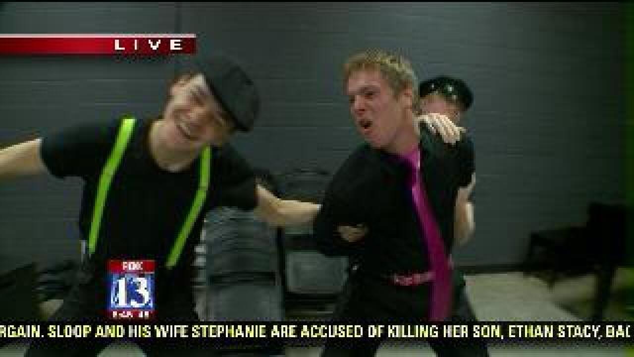 Drama students perform scene