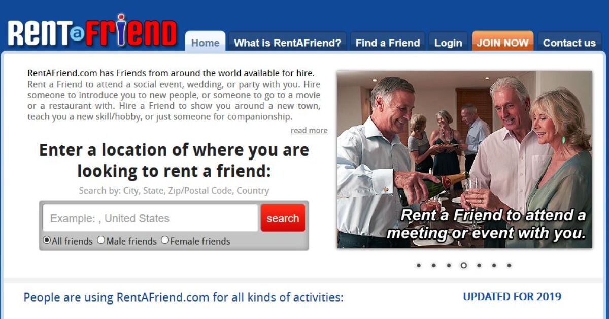 Website allows you to 'rent' a friend for the day
