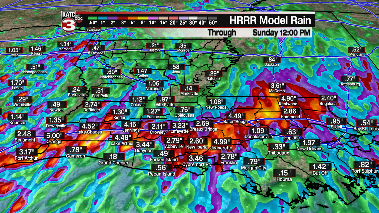 Extended HRRR Accumulation Acadiana.png