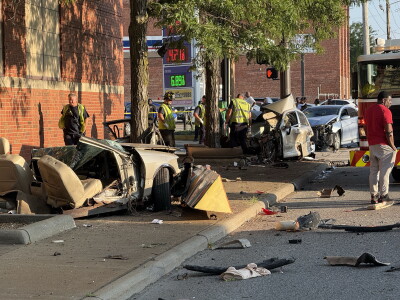 2-vehicle crash sends three to the hospital in Cleveland
