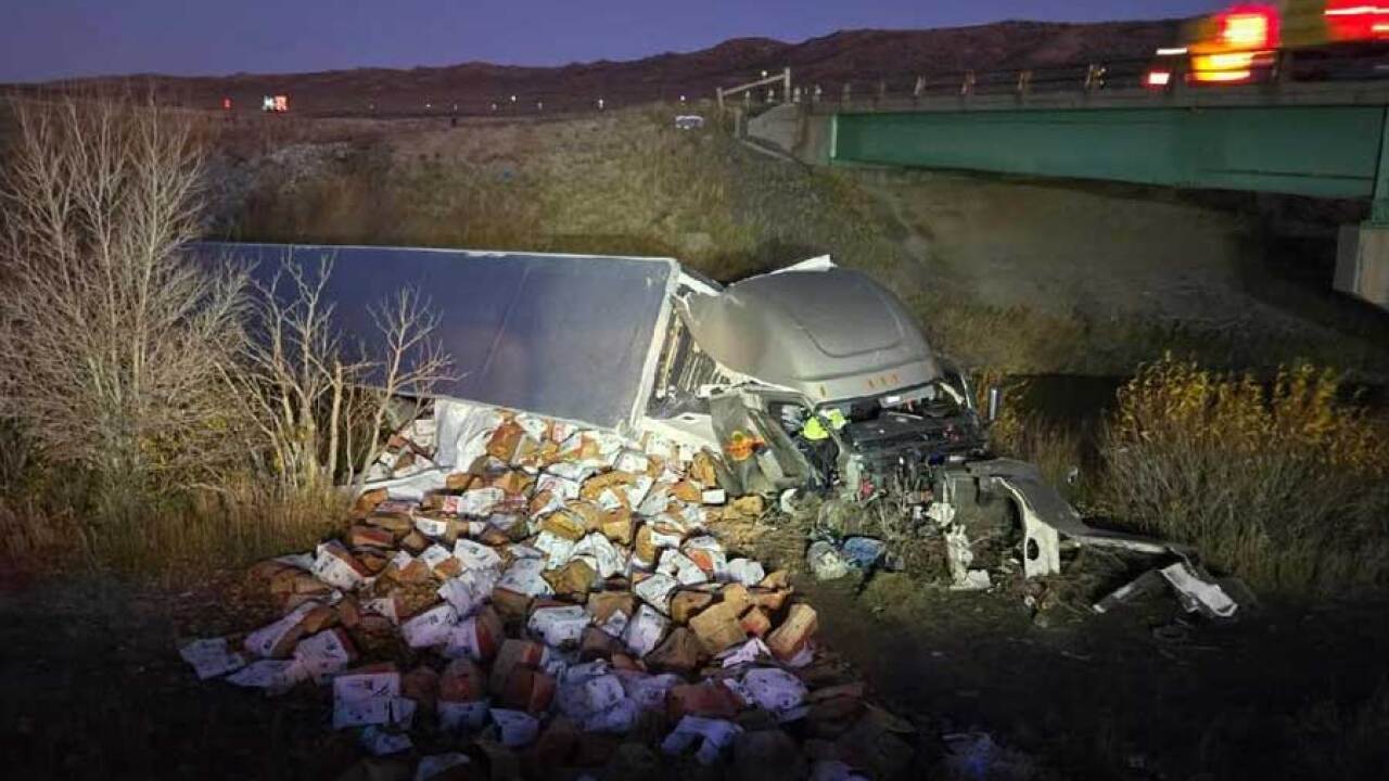 wyoming potato semi truck crash