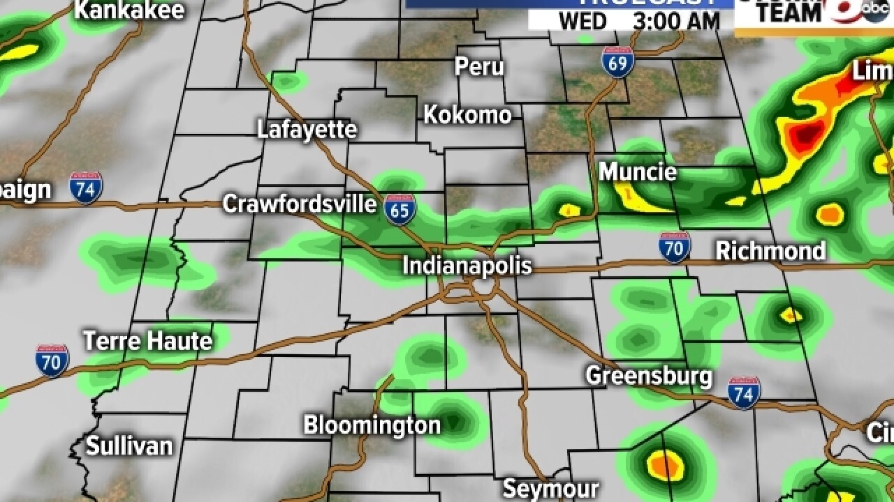 TIMELINE: T'storms possible throughout Tuesday