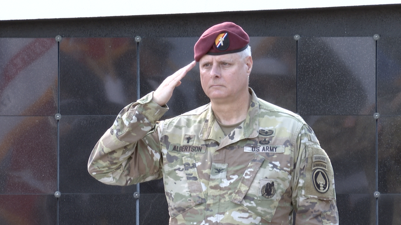 MacDill AFB Soldier saluting