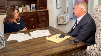 Delray Beach resident Ava Sloane speaks to WPTV reporter Matt Sczesny about the troubles she has encountered applying for a My Safe Florida Home grant.