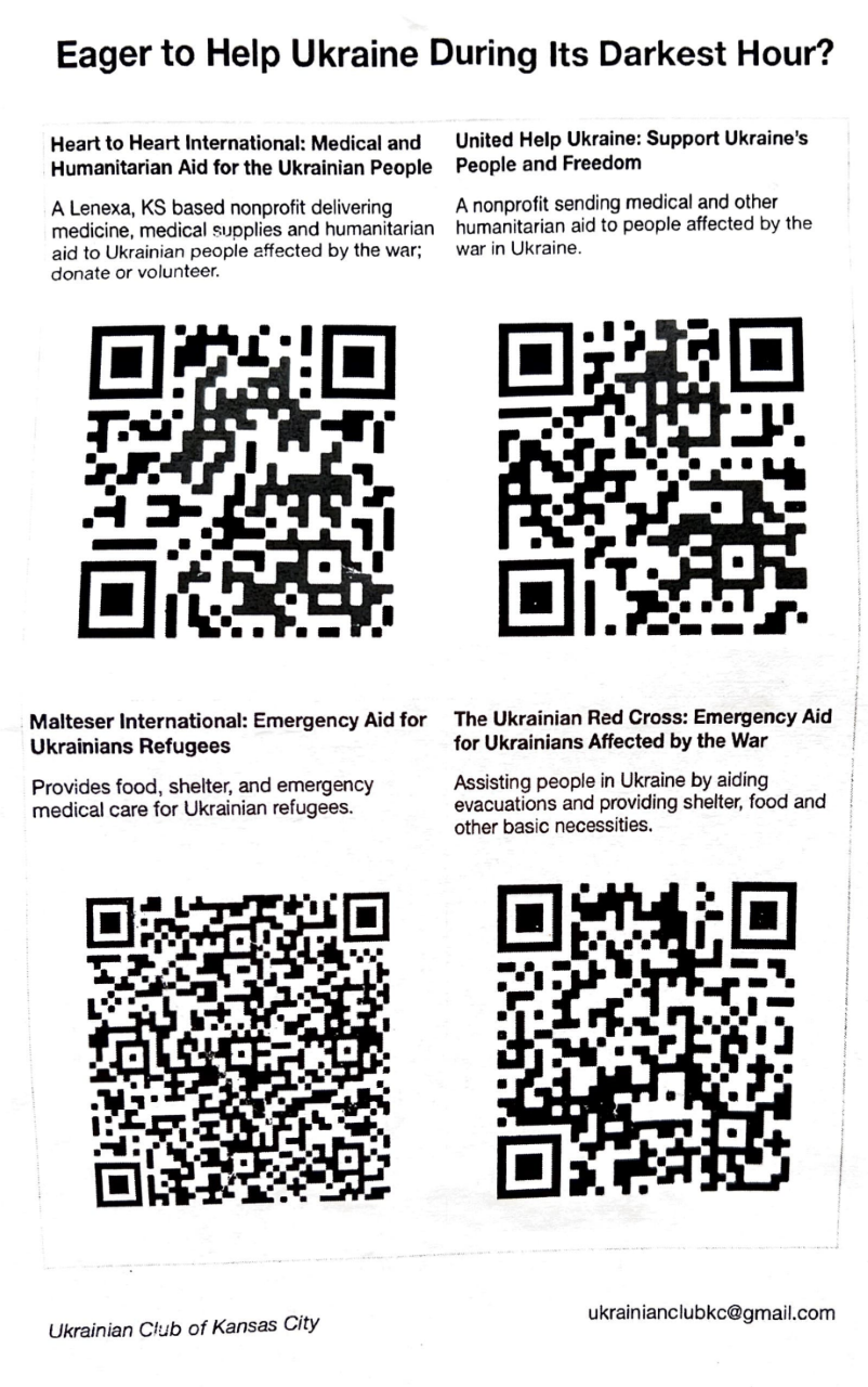 Ukraine help QR Codes
