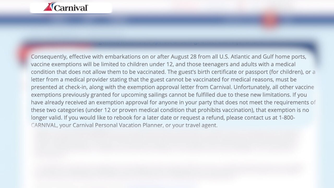 Carnival cruise requirements