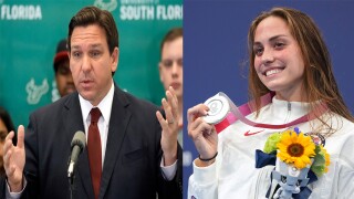 Gov. Ron DeSantis and Emma Weyant
