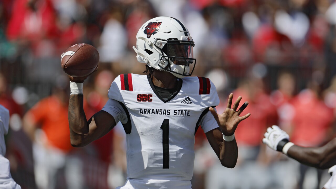 Arkansas State Red Wolves QB James Blackman in 2022