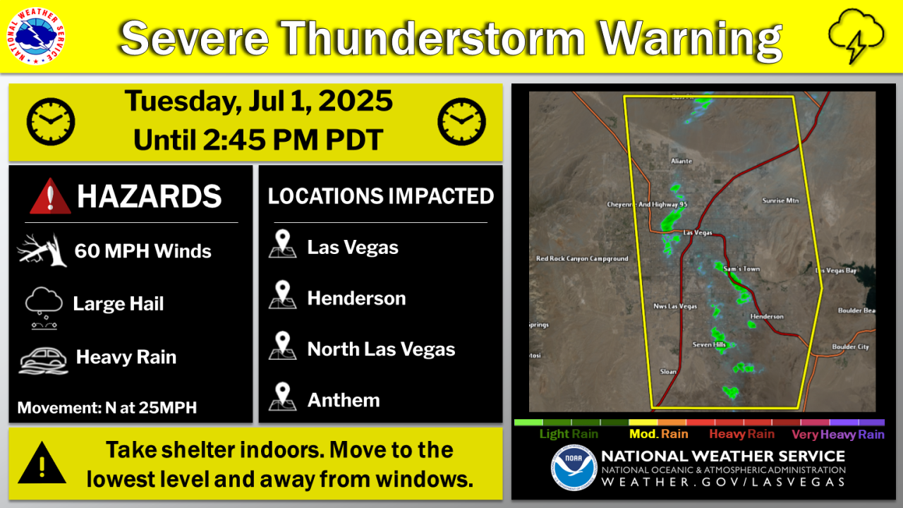 Severe T-Storm Warning July 1, 2025