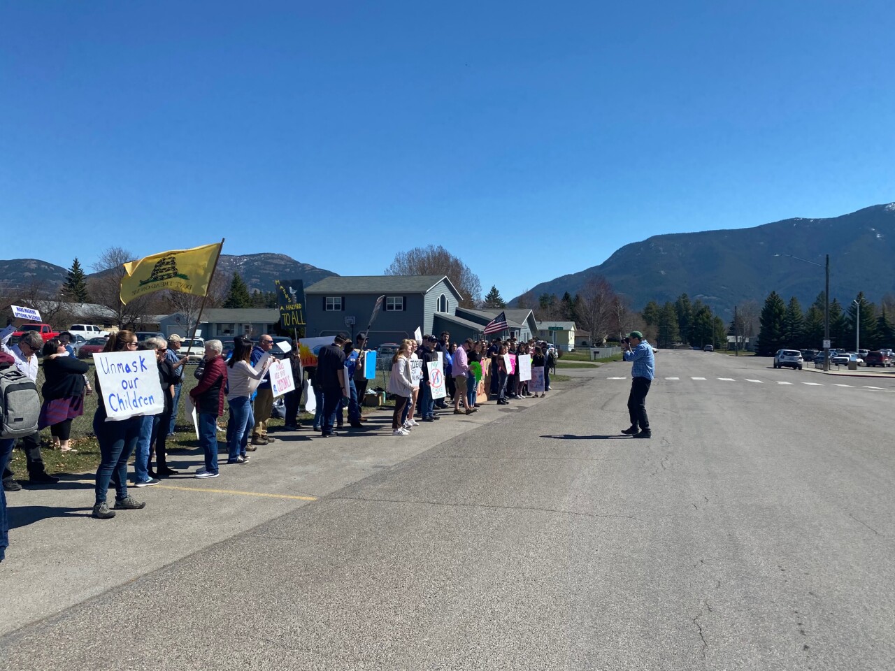 Columbia Falls HS Face Mask Protest
