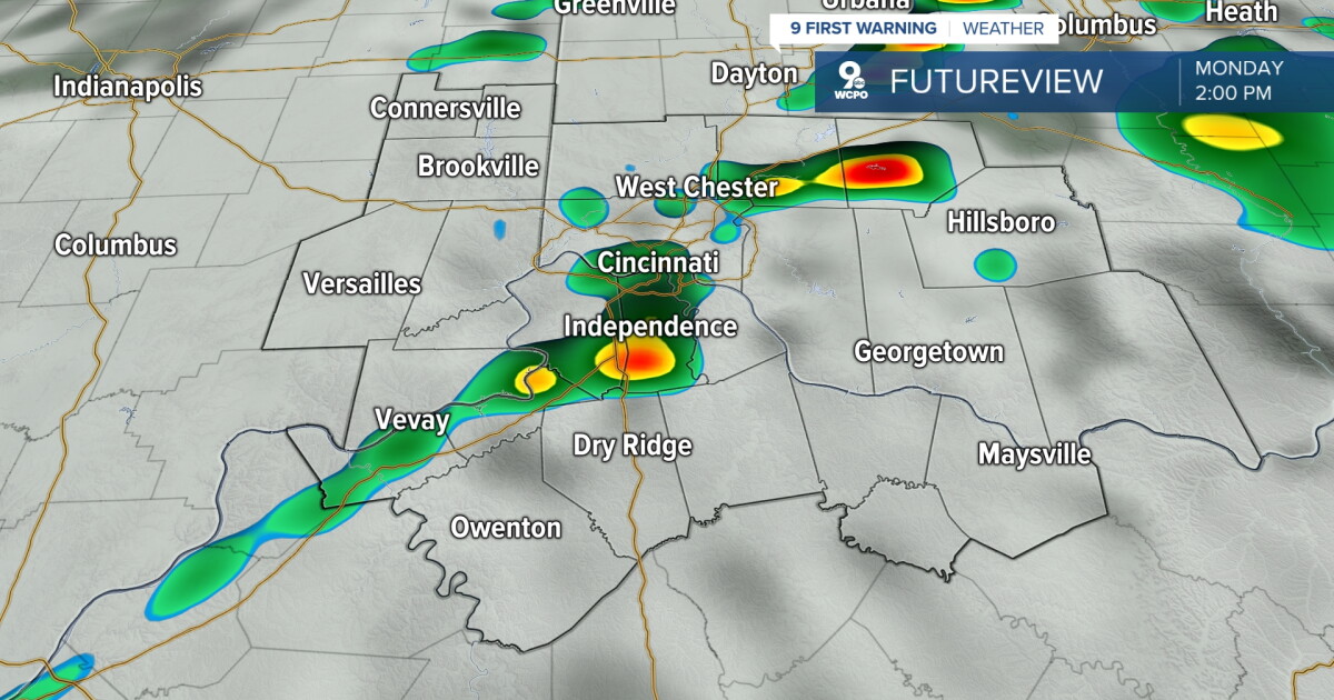 Storms possible Monday with highs in the 70s