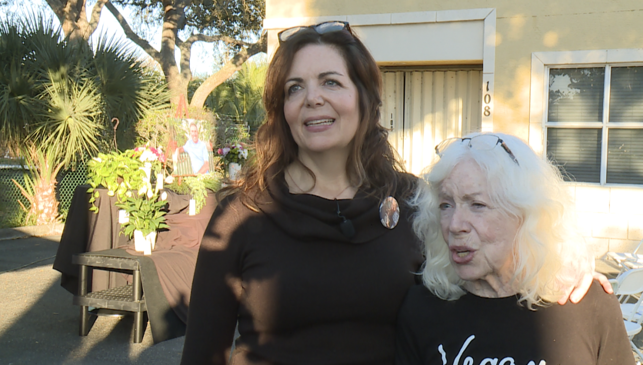 Dina Lauro stood alongside her mother, Nancy Lauro, during Sunday's celebration life.