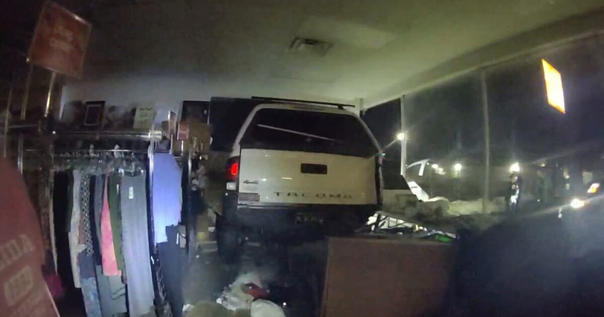 Truck drives into non-profit thrift store