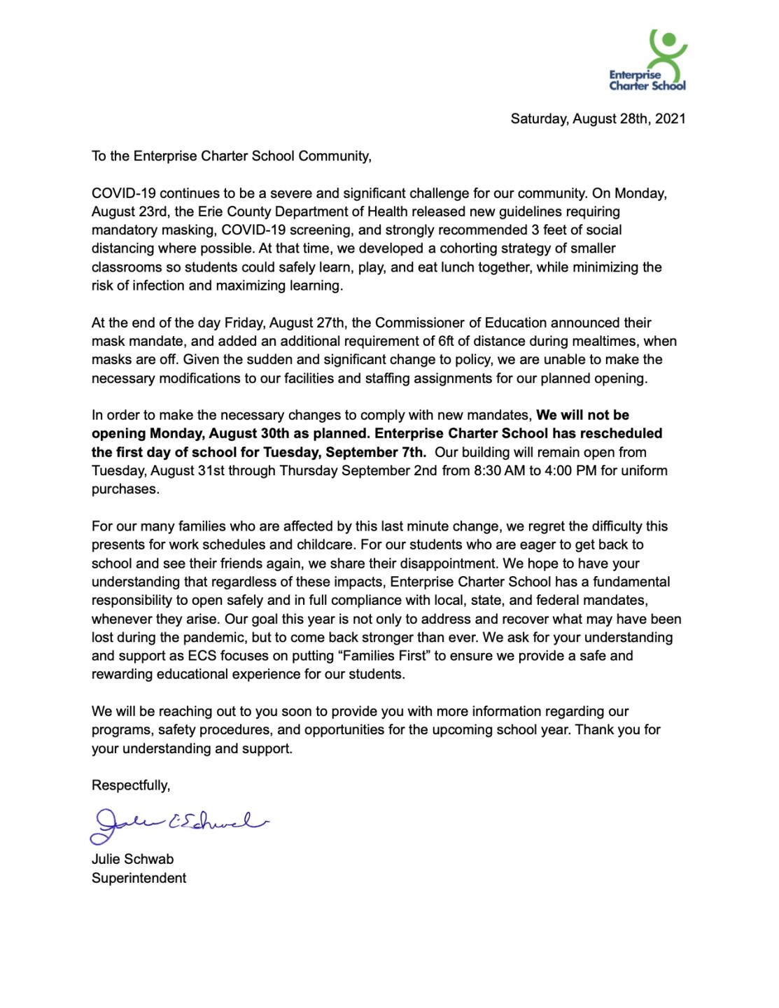 ENTERPRISE CHARTER SCHOOL DELAY LETTER .jpg