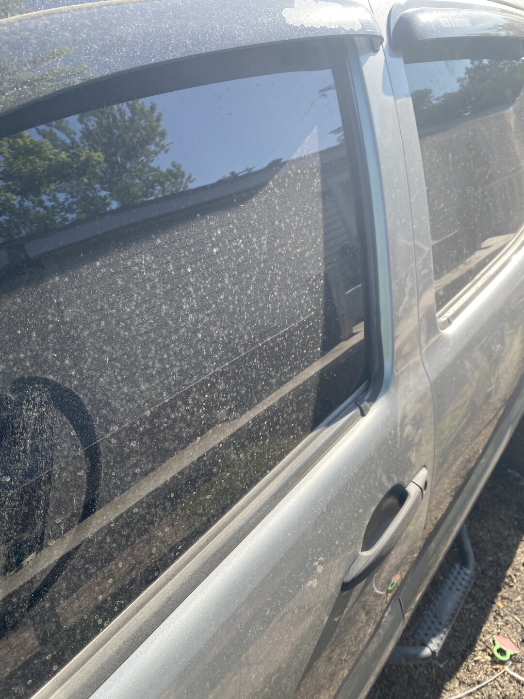 Dust on a vehicle in the Village Green Mobile Home Park