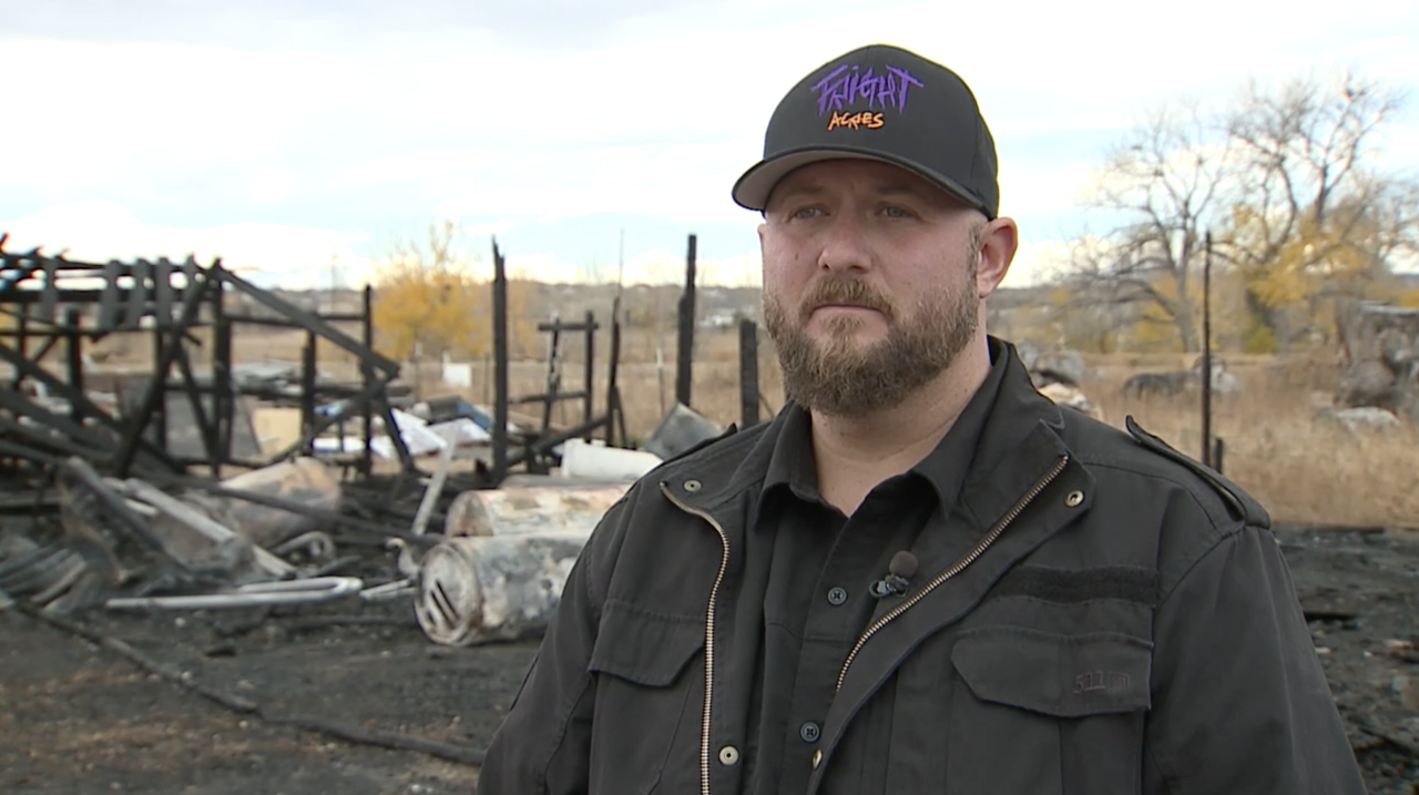 Steve Petalas, owner of Fright Acres Haunted Attraction_fire