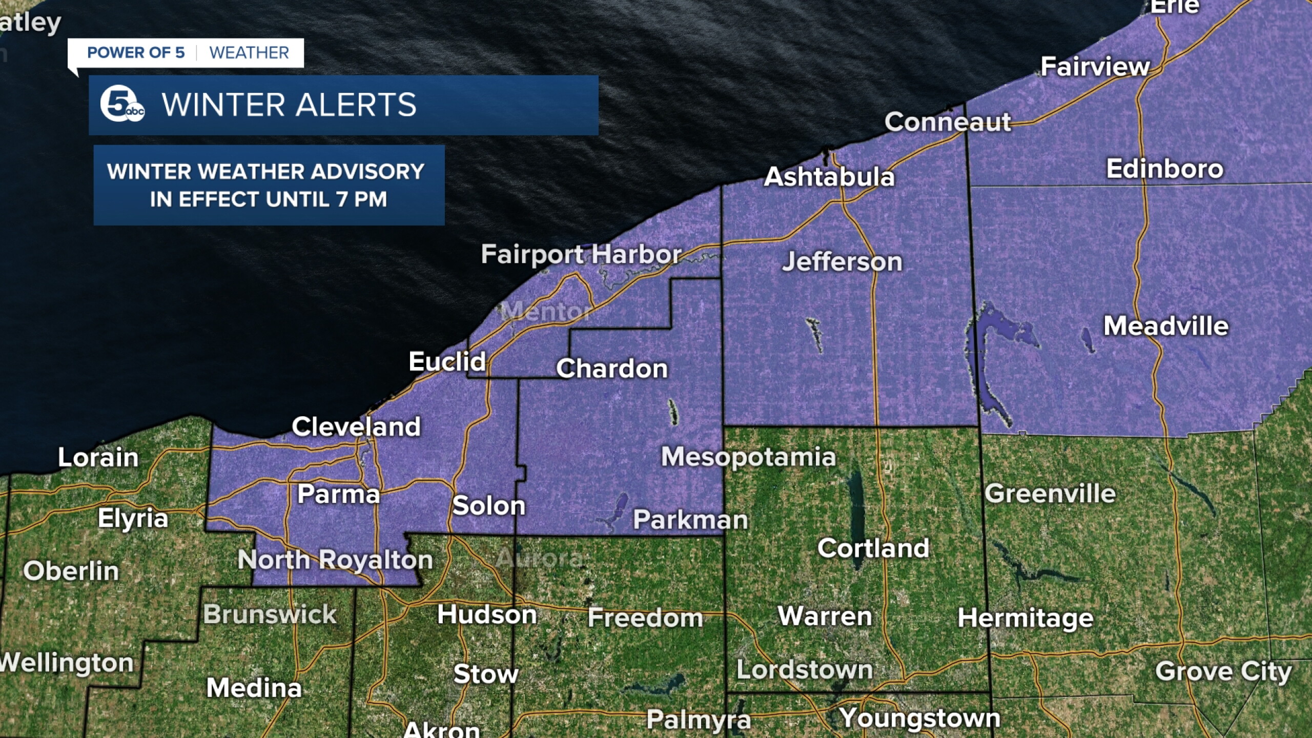 Winter Weather Advisory issued for lake effect snow squalls on Saturday