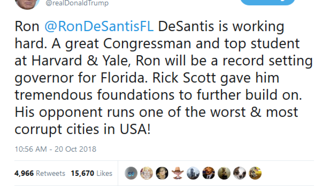 president trump calls tallahassee