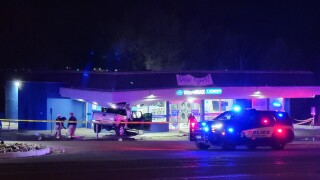 Truck into Laundromat