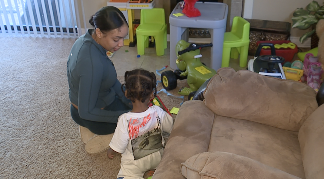 Daija Talley, left, and her 2-year-old son Kayson Cureton. (May 6, 2024)