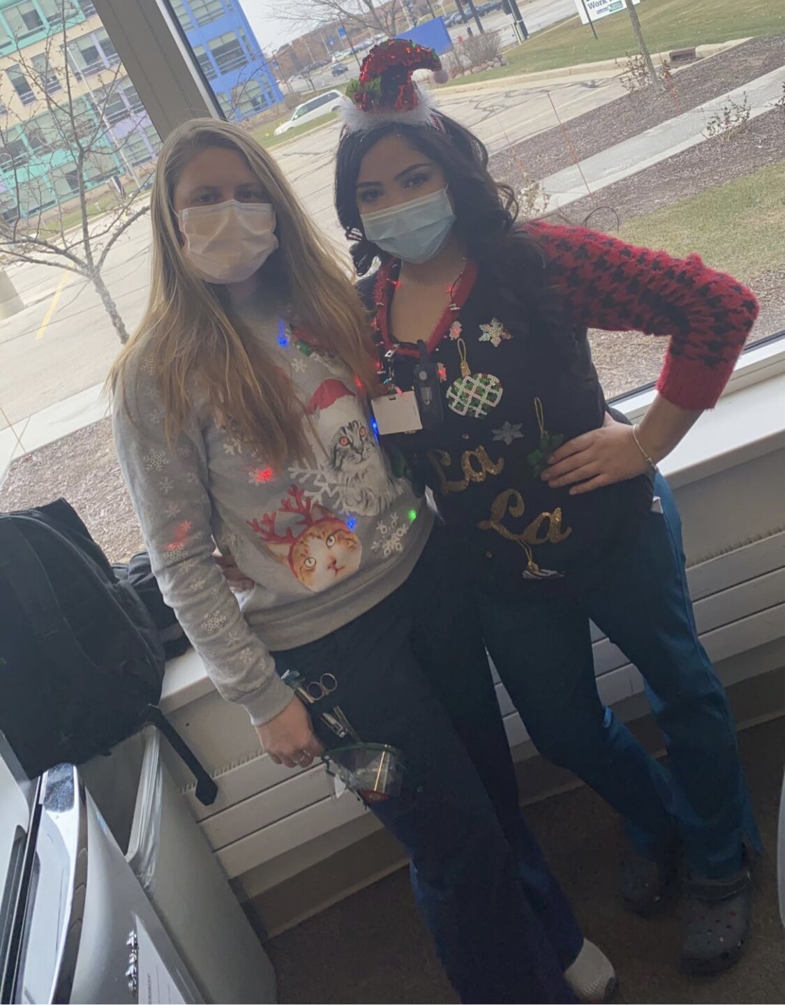 Valeria Fuentes pictured at a holiday gathering at the hospital she works at