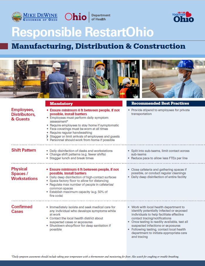 manufacturing guidelines ohio