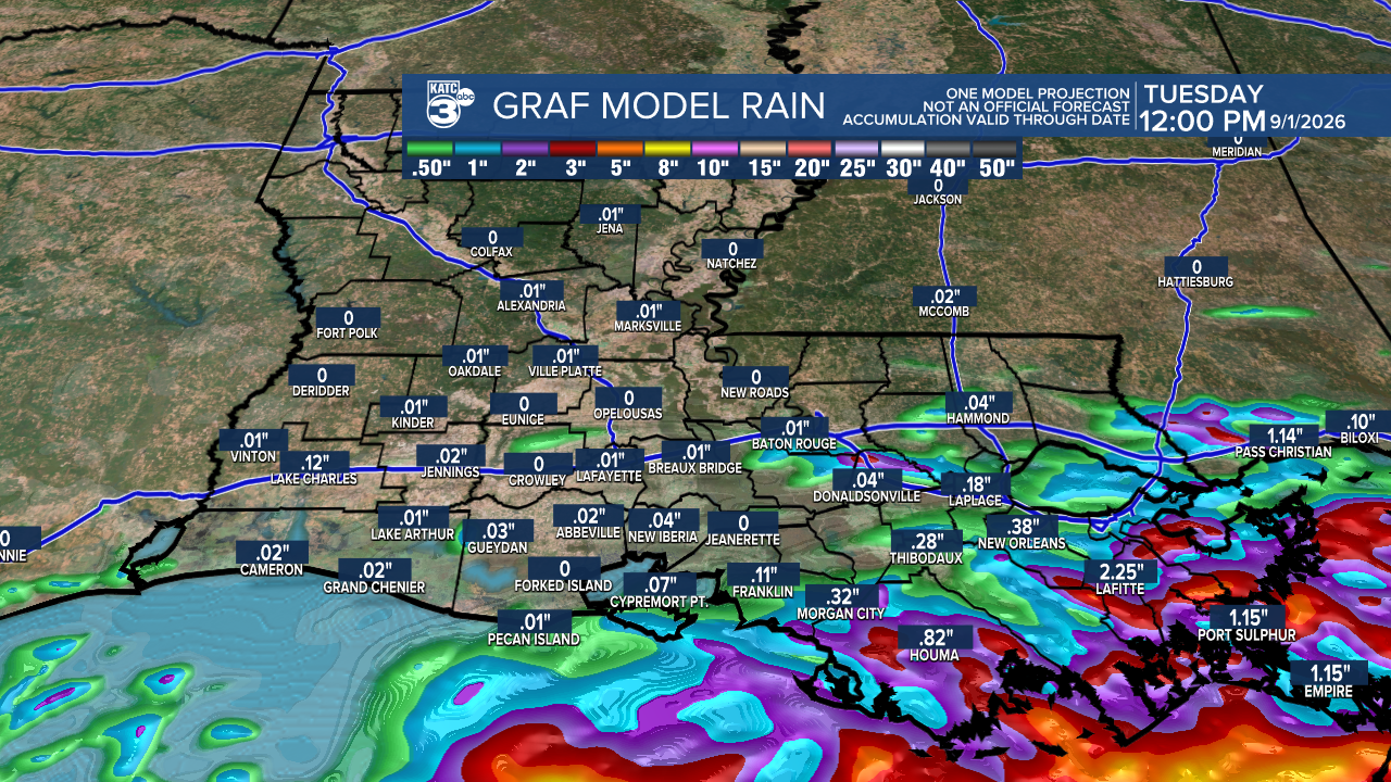 GRAF 4km Accumulation Acadiana 18z.png