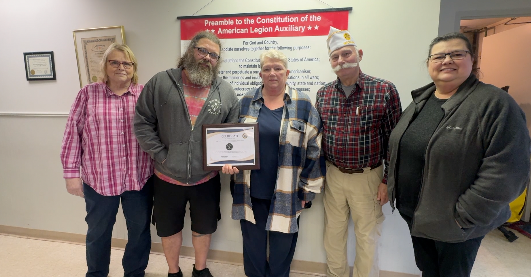 Two Guys awarded plaque, money by American Legion Post 154