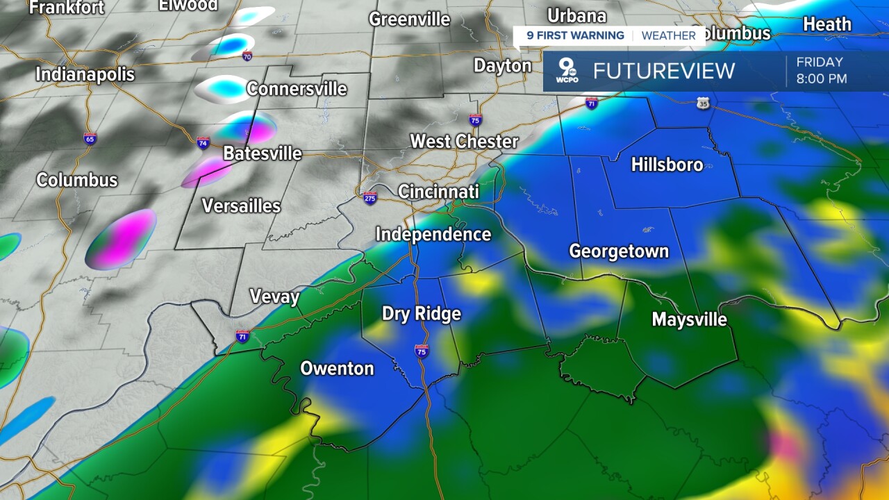 Wintry mix by 8 p.m.