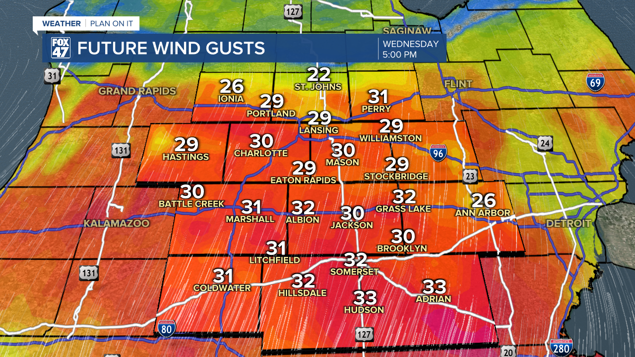 Winds Pick up Wednesday Evening Ahead of Showers